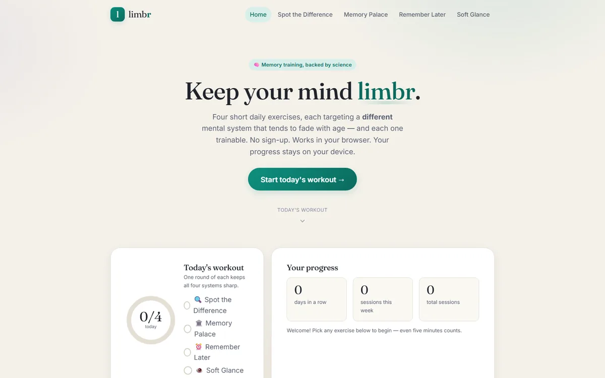 Limbr website on a laptop screen
